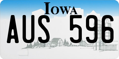 IA license plate AUS596