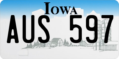 IA license plate AUS597