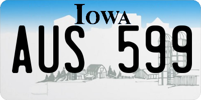 IA license plate AUS599