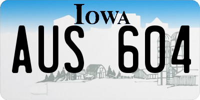 IA license plate AUS604