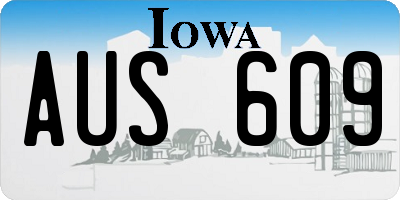 IA license plate AUS609