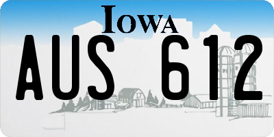 IA license plate AUS612
