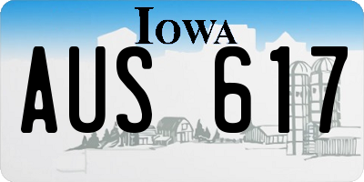 IA license plate AUS617