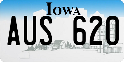IA license plate AUS620