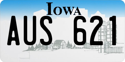 IA license plate AUS621