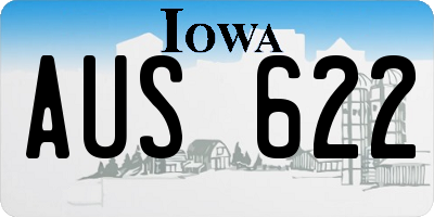 IA license plate AUS622