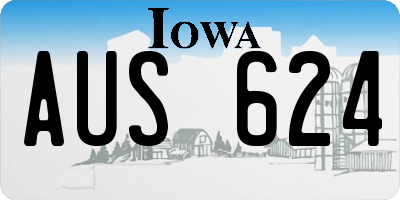 IA license plate AUS624