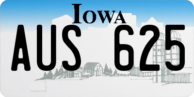 IA license plate AUS625