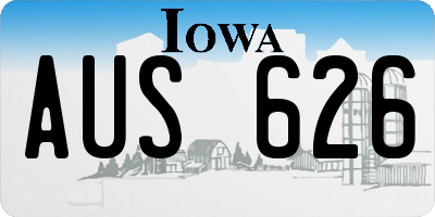 IA license plate AUS626