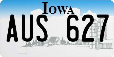 IA license plate AUS627