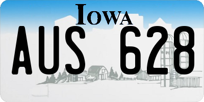 IA license plate AUS628