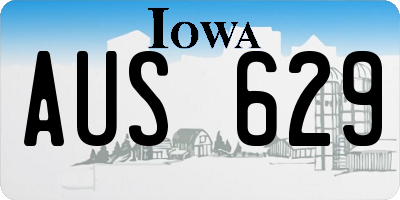 IA license plate AUS629