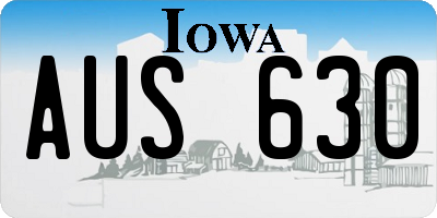 IA license plate AUS630