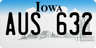 IA license plate AUS632