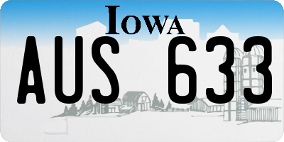 IA license plate AUS633