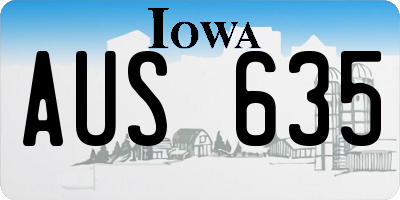 IA license plate AUS635