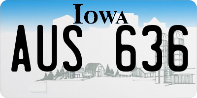 IA license plate AUS636