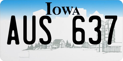 IA license plate AUS637