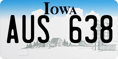 IA license plate AUS638