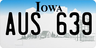 IA license plate AUS639