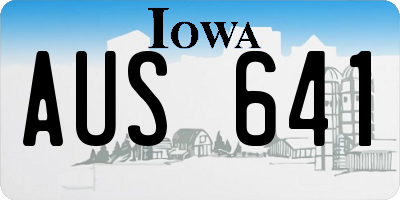 IA license plate AUS641