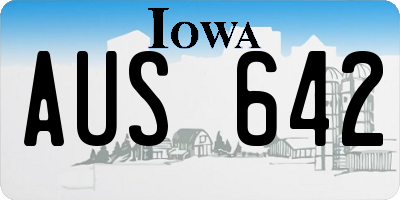 IA license plate AUS642