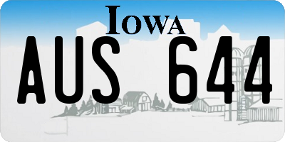 IA license plate AUS644