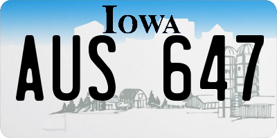 IA license plate AUS647