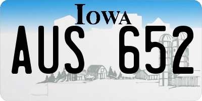 IA license plate AUS652