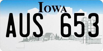 IA license plate AUS653