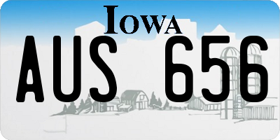 IA license plate AUS656