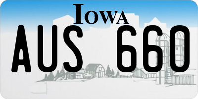 IA license plate AUS660