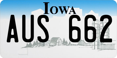 IA license plate AUS662