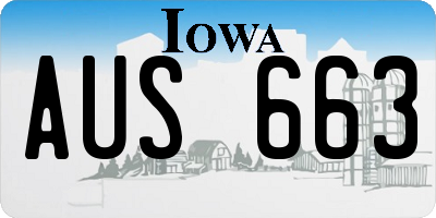 IA license plate AUS663