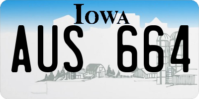 IA license plate AUS664