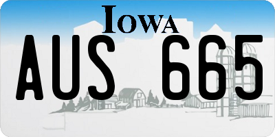 IA license plate AUS665