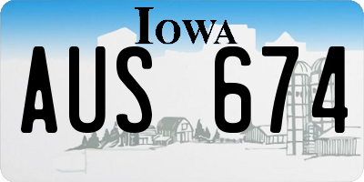 IA license plate AUS674