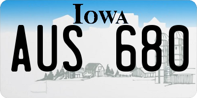 IA license plate AUS680