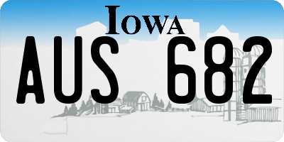 IA license plate AUS682