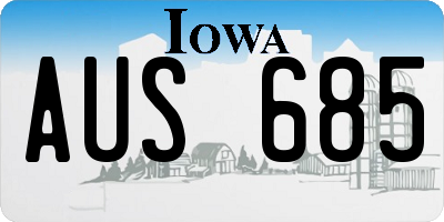 IA license plate AUS685