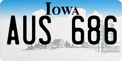 IA license plate AUS686