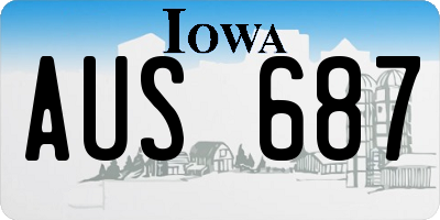 IA license plate AUS687