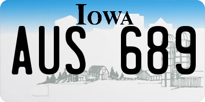 IA license plate AUS689