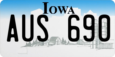 IA license plate AUS690