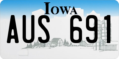 IA license plate AUS691