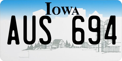 IA license plate AUS694