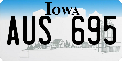 IA license plate AUS695