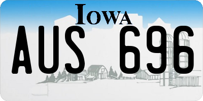 IA license plate AUS696
