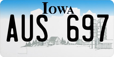 IA license plate AUS697