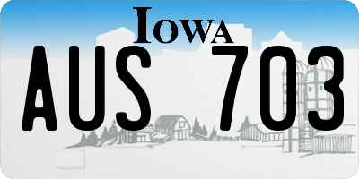IA license plate AUS703